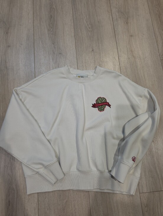 happy happy houseplant Sweaters - Happy Happy Houseplant Cream Fleece Sweatshirt Large Plant Lover Pullover